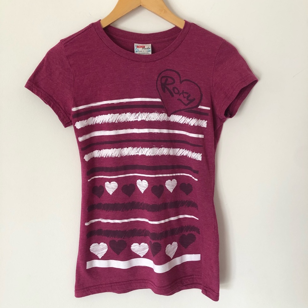 ROXY paradise allover scribble heart graphic tee